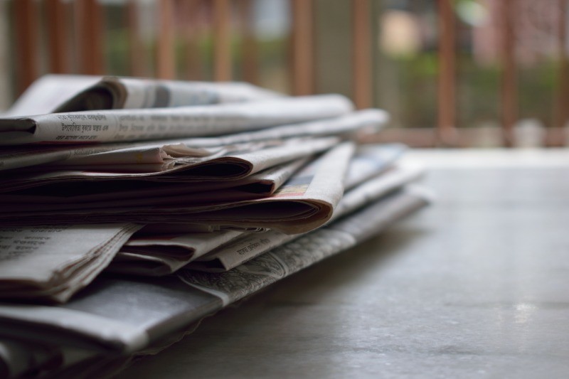 stack of newspapers